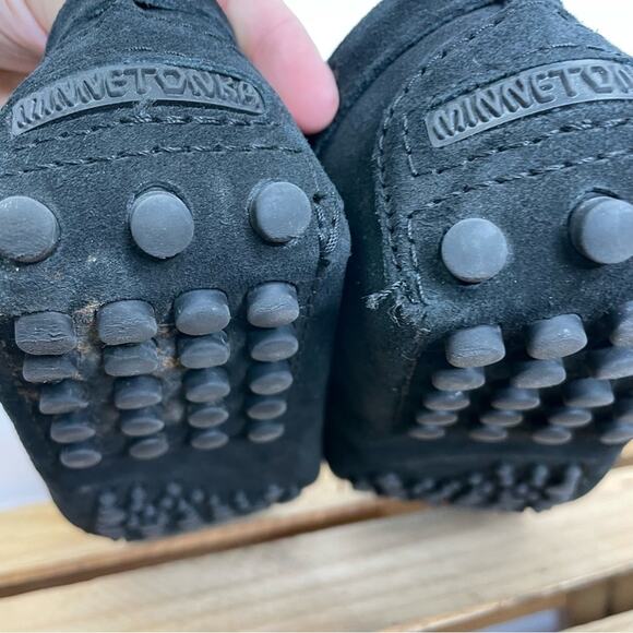 Minnetonka Black Suede Loafers - Picture 9 of 10